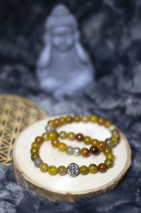 Bracelet agate orange