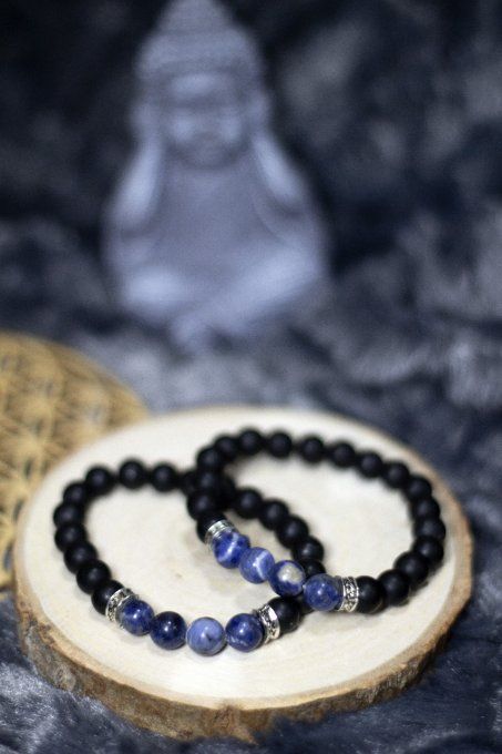 Bracelet agate bleue