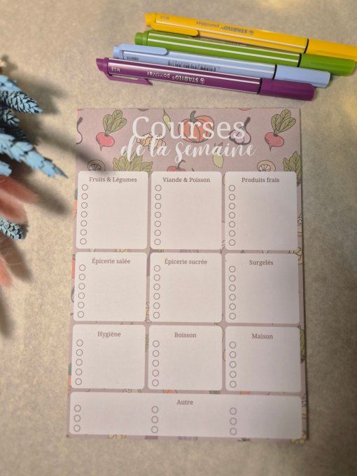 Bloc note courses