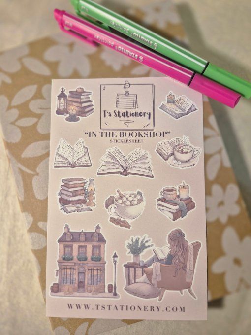 Planche stickers "In the bookshop"