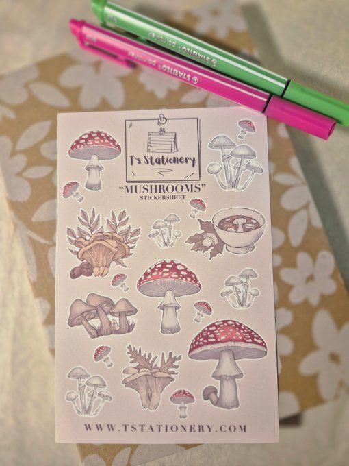Planche stickers "Mushrooms"