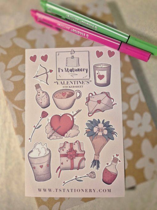 Planche stickers "Valentine's"