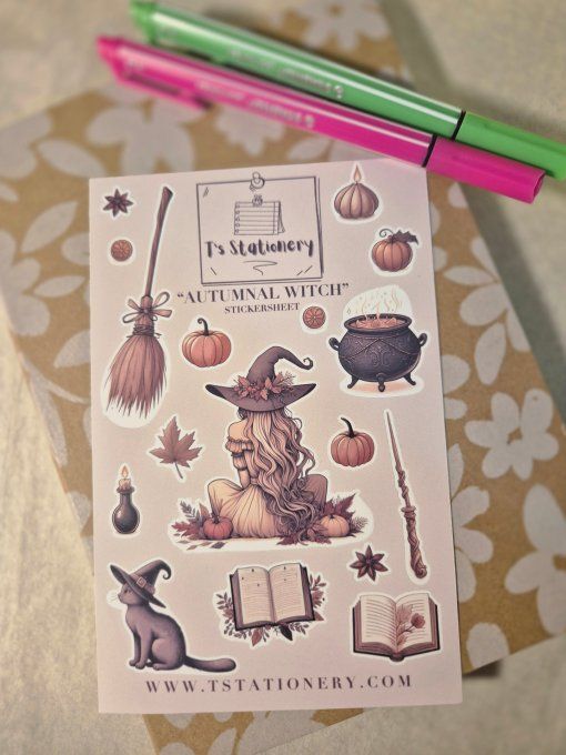 Planche stickers "Autumnal witch"