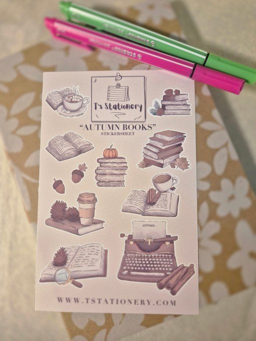 Planche stickers "Autum books"