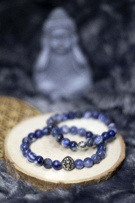 Bracelet agate bleue