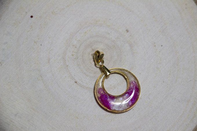 Pendentif rose & blanc