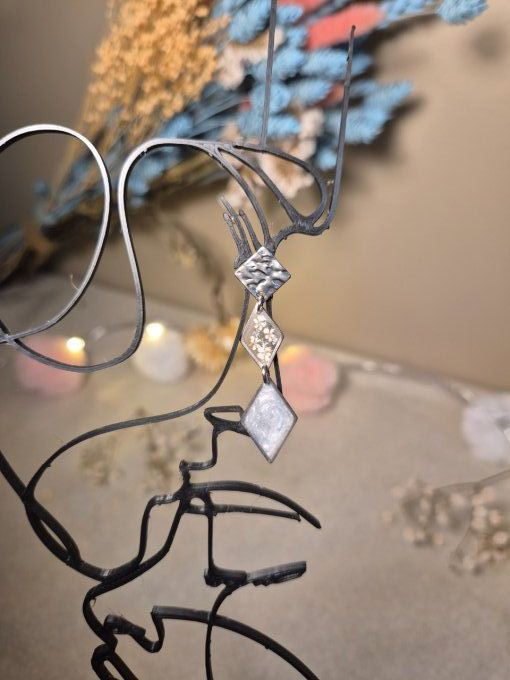 Boucles d'oreilles grande argentée